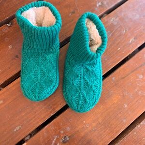 Bombas Teal Knit Slipper Socks